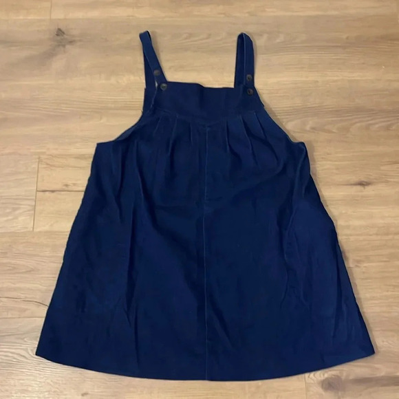 Urban Renewal | Cordiroy mini Apron dress jumper Womens size M Navy blue pleated - Picture 3 of 8